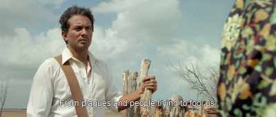 From plagues and people trying to fool us. - Birds of Passage
