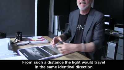 From such a distance
the light falls in the same direction. - American Moon