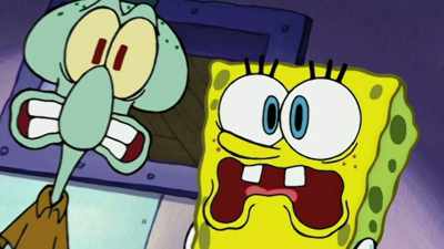 Frozen with fear, - SpongeBob DocuPants