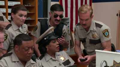 Fun events, lectures,
get together with QAnon..." - Reno 911! The Hunt for QAnon