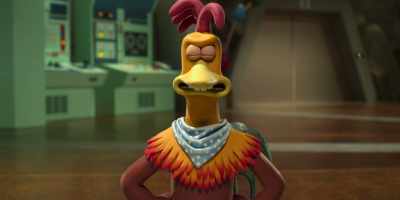 [funky dance music playing] - Chicken Run: Dawn of the Nugget