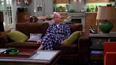 (funky, sultry music
playing on TV) - Two and a Half Men