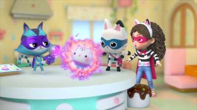 [Gabby and Pandy gasp] - Gabby's Dollhouse
