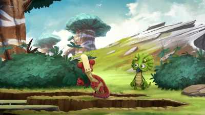 -Gah!
-This footprint's even bigger! - Gigantosaurus