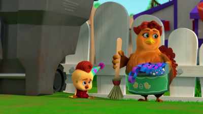 [garbage bin thuds] - The Chicken Squad