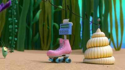 Gary, be gentle with the little laser! - SpongeBob SquarePants Presents The Tidal Zone