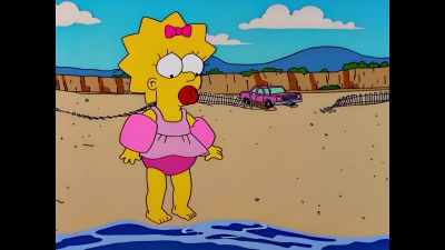 (gasping) Maggie, call Aquaman! - The Simpsons