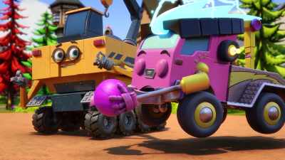 -[gasps] Brain Zap!
-[electricity crackling] - Mighty Monsterwheelies