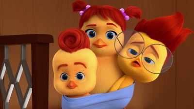 -[gasps]
-[chirping] - The Chicken Squad