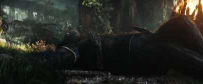 [gasps, coughs] - Kingdom of the Planet of the Apes