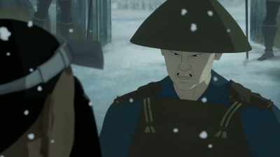 -[gasps] Take arms! Lock the gate!
-[people screaming] - BLUE EYE SAMURAI