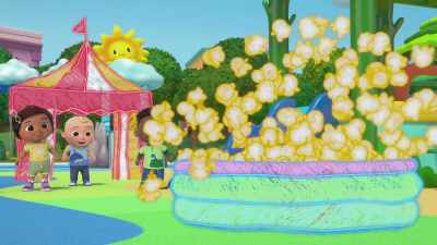 [gasps] They have popcorn pool. Whoo-hoo! - CoComelon Lane