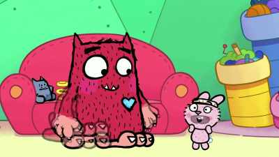 - [gasps] We could sing
our thinking song to help. - Love Monster