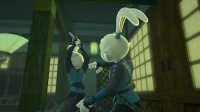 -[gasps]
-[whooshing] - Samurai Rabbit: The Usagi Chronicles