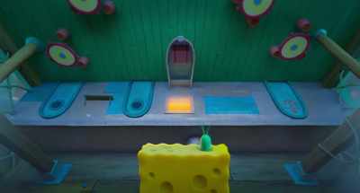 [gasps] Wow, the Krusty Krab's
all topsy-turvy! - Plankton: The Movie