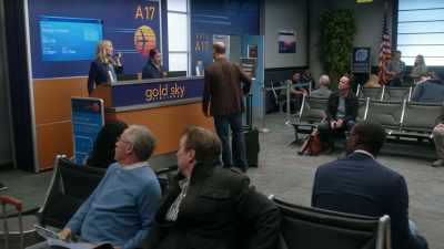GATE AGENT [over P.A.]:
Attention, passengers on - The Unicorn