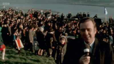 Gathered behind Civil Rights
Association banners - Once Upon a Time in Northern Ireland