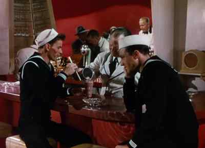 - Gee, Joe, that's tough.
- Yeah. Hurry up, huh? - Anchors Aweigh