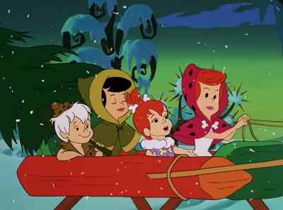 Gee, mommy.
Can't you go faster? - A Flintstone Christmas