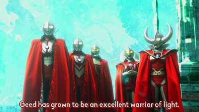 Geed has become a true
crusader of light it seems. - Ultraman Geed the Movie: Connect! The Wishes!!
