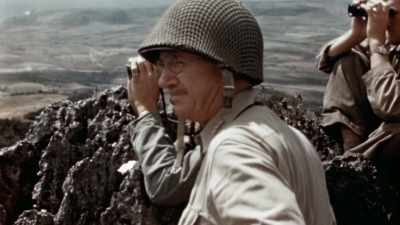 GENERAL HOLLAND SMITH
CLIMBS UP HIMSELF, - The Pacific War in Color