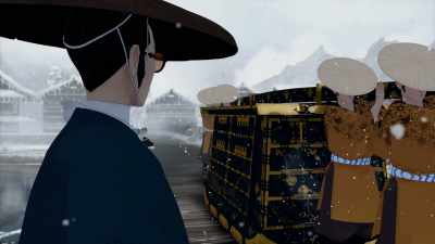 [gentle music playing] - BLUE EYE SAMURAI