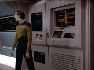 Geordi, I just had a strange
conversation with your assistant. - Star Trek: The Next Generation