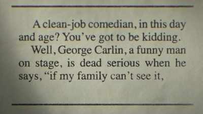 GEORGE: At that time
in my career I felt - George Carlin's American Dream
