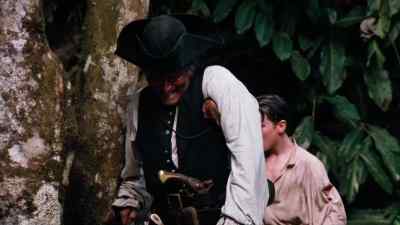 George, rig a line, aloft with
you. - Treasure Island