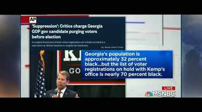 Georgia’s population
is approximately 32% Black, - All In: The Fight for Democracy