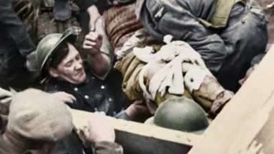 German airstrikes 
kill more than 40,000 British citizens. - Greatest Events of World War II in Colour