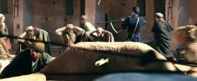 -Get back, or I'll shoot!
-[horse neighs] - Waiting for the Barbarians