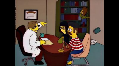 Get down from that bookshelf please - The Simpsons