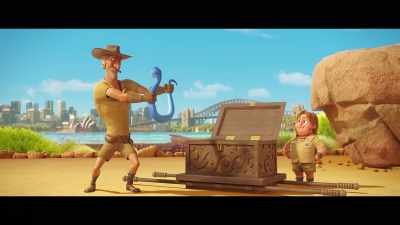 - Get in there, you ugly monster!
- Good one, son! - Back to the Outback