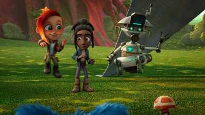 -Get over here!
-[both grunt] - Star Wars: Young Jedi Adventures