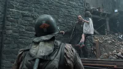 Get the kid back up thereCaptain we could take her down the road to the next townWe're not here to do the decent thingWe're here to follow fuckin' orders - Saving Private Ryan