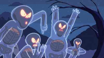 [ghosts booing and hissing] - Hilda