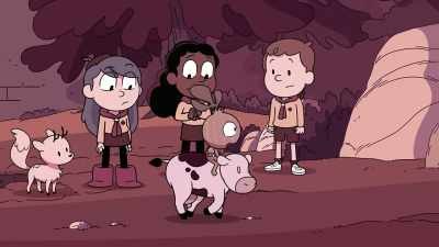 -Giddyup! Hyah!
-[moos] - Hilda