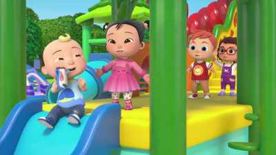 [giggles] Three, two, one, blast off! - CoComelon Lane