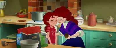 [giggling]
Every kitchen holds its secrets. - A Greyhound of a Girl