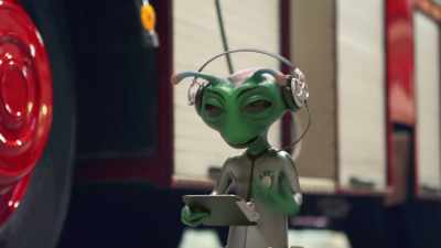 [giggling] - Alien TV