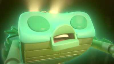-[Gill E. grunts]
-[motor revving] - Mighty Monsterwheelies
