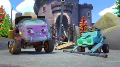Gill E., you hold one side
and I'll hold the other. - Mighty Monsterwheelies
