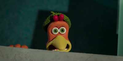-[Ginger gasps]
-[sinister music playing] - Chicken Run: Dawn of the Nugget