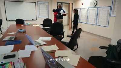 GIRL: Mr. Harvard!
[students cheer and applaud] - Girl Talk