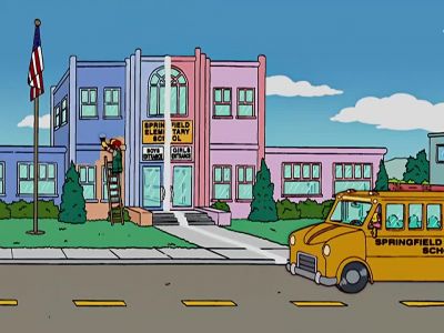 Girls' entrance. - The Simpsons