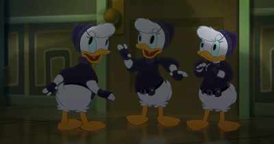 -(girls yelping)
-(chuckling) - Legend of the Three Caballeros
