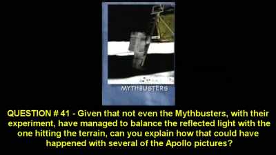 Given that not even
the mythbusters experiment - American Moon