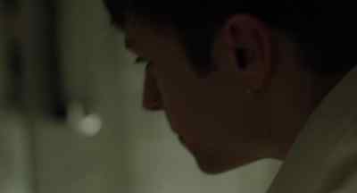 [glass hits washbasin]
[taking deep breaths] - Sebastian