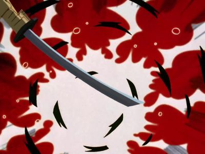 (GLASS SHATTERING)
(EXPLOSION) - Samurai Jack